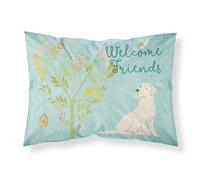 """"Caroline's Treasures Welcome Friends Retriever Yellow Labrador Pillowcase Standard""""