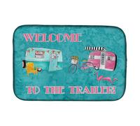""""Caroline's Treasures Welcome To The Trailer Dish Drying Mat 14"""""""" x 21""""""""""""