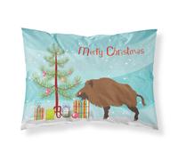 """"Caroline's Treasures Wild Boar Pig Christmas Pillowcase Standard Multicolor""""