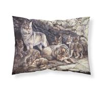 """"Caroline's Treasures Wolf Wolves by the Den Fabric Standard Pillowcase BDBA0157PILLOWCASE Multicolor""""