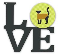 """"Caroline's Treasures Yellow-Throated Marten Green Metal Artwork Love wall-decor Multicolor""""