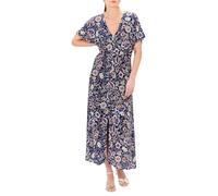 Caroll - Vestido Largo de Manga Corta, Acampanado, Estilo Patinadora, Azul, Talla 34