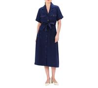 Caroll - Vestido Trapecio de 100% Lino, Longitud Midi, Manga Corta 3/4, Tinta, Talla 38