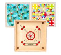 Carom Board Game Set - Board de Madera, Juego de Set de Monedas, Juego de diversión Familiar educativa | Suave Classic Indoor Carom Games for Lovers Families Friends Kids Home Entertainment