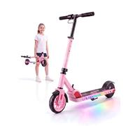 Caroma Patinete eléctrico para niños de 6 a 12 años, Motor de 150 W hasta 16 km/h, Alcance de 12 km, Patinete eléctrico Plegable con Luces Coloridas y Pantalla LED, Velocidad y Altura Ajustables