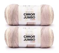 Caron CAR Jumbo Ombre Carrara Marble Ovillo - Paquete de 2 unidades de 12 onzas - 100% acrílico - #4 peinado (mediano) - 595 yardas - Tejido/ganchillo