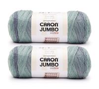 Caron CAR Jumbo Ombre White Water Yarn - Paquete de 2 unidades de 12 onzas - 100% acrílico - #4 estambre (mediano) - 595 yardas - Tejido/ganchillo