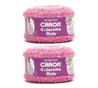 Caron Colorama Halo Striped - Paquete de 2 hilos de 481 yardas/8 onzas, rosa intenso, 71% acrílico, 18% nailon, 11% poliéster