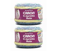 Caron Colorama Halo Striped - Paquete de 2 hilos de 481 yardas/8 onzas Splash 71% acrílico, 18% nailon, 11% poliéster