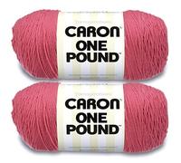 Caron Hilo One Pound Rose - Paquete de 2 unidades de 454 g - Acrílico - 4 medianos (peinado) - 812 yardas - Tejido/ganchillo