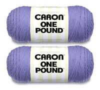 Caron One Pound - Hilo azul lavanda, paquete de 2 unidades de 454 g, acrílico, 4 medianos (estambre), 742 metros, tejido y ganchillo
