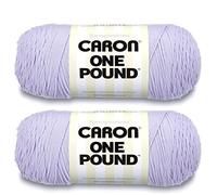 Caron One Pound - Hilo lila, paquete de 2 unidades de 454 g, acrílico, 4 medianos (peinado), 742 metros, tejido y ganchillo