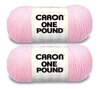 Caron One Pound - Hilo rosa, paquete de 2 unidades de 454 g, acrílico, 4 medianos (peinado), 742 metros, tejido y ganchillo
