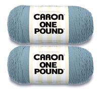 Caron One Pound - Ovillo de lana color celeste, paquete de 2 de 16 onzas, acrílico, 4 medianos (peinado), 812 yardas, tejido/ganchillo