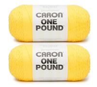 Caron One Pound Sun Yellow - Ovillo de lana (2 unidades de 453 g), 100% acrílico, estambre #4 (mediano), 812 yardas, tejido/ganchillo