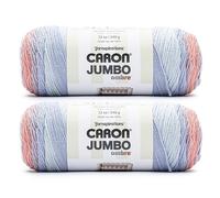 Caron Ovillo de hilo ombré, rubor y azul, paquete de 2