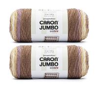Caron Ovillo de lana Jumbo Ombre, concha marina, paquete de 2
