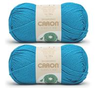 Caron Simply ME - Hilo de topacio azul, paquete de 2 unidades de 200 g, 62% acrílico, 20% nailon, 18% lana, #5 voluminoso, 246 yardas, tejido/ganchillo