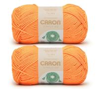 Caron Simply ME Lively - Ovillo de mandarina, paquete de 2 unidades de 200 g, 62% acrílico, 20% nailon, 18% lana, #5 voluminoso, 246 yardas, tejido/ganchillo