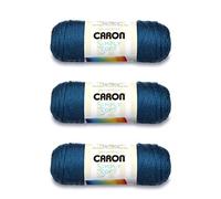Caron, Simply Soft, Hilo acrílico de tejido y ganchillo, estambre 4 (mediano), 170 g, acrílico, 288 m, tejido y ganchillo, 3 unidades, Azul océano