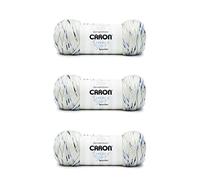 Caron Simply Soft - Hilo moteado a cuadros azules, paquete de 3 unidades de 141 gramos/5 onzas, acrílico, 4 medianos (peinado), 235 yardas, tejido/ganchillo