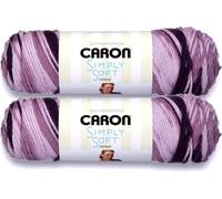Caron Simply Soft Ombre Yarn - Hilo morado uva, 5 onzas, 235 yardas, acrílico, peso peinado