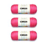 Caron Simply Soft - Ovillo Brites de sandía, paquete de 3 unidades de 6 onzas, acrílico, 4 medianos (peinado), 315 yardas, tejido/ganchillo