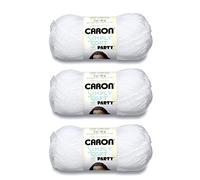 Caron Simply Soft Party Snow Sparkle - Ovillo para fiestas, paquete de 3 unidades de 3 onzas, acrílico, 4 medianos (peinado), 164 yardas, tejer, ganchillo y manualidades