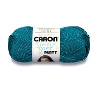 Caron Simply Soft Party Yarn, 99% acrílico y 1% metálico, color verde azulado, 85G