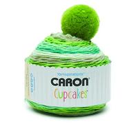 Caron Super-Sweet - Juego de mini tartas (incluye pompón en la parte superior, 100% acrílico, menta suave, 85 g)