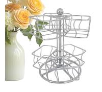 Carosello Portabustine Di Tè - 17.5x16.1x20.3cm Metallo 360 6 Scomparti 60 Bustine | Ripiano Rotante In Metallo A 2 Piani Per Piano Di Lavoro | Cestino per Bustine di Tè Supporto per Caffè e Zucchero