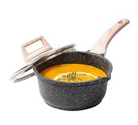 CAROTE Cacerola antiadherente con tapa, 18 cm, sartén de leche de inducción para todas las cocinas, olla pequeña con boquilla de vertido