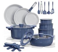 CAROTE Juego de 25 utensilios de cocina de cerámica, juego de ollas y sartenes antiadherentes, juegos de utensilios de cocina de inducción, juego de utensilios de cocina antiadherentes para RV con