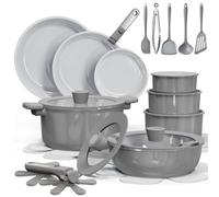 CAROTE Juego de 25 utensilios de cocina de cerámica, juego de ollas y sartenes antiadherentes, juegos de utensilios de cocina de inducción, juego de utensilios de cocina antiadherentes para RV con