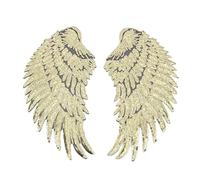 carotoe 1 par de apliques de alas para ropa, parches bordados de lentejuelas para planchar o coser en ropa, parches bordados