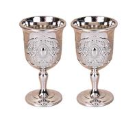 carotoe 2 vasos de chupito de metal grabados con flor de rosa, copas de vino pequeñas para cocina, club y reuniones, tazas de vino grabadas de metal