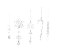 carotoe 20 piezas de decoraciones navideñas de cono de hielo acrílico, adornos colgantes portátiles inastillables para uso en interiores y exteriores, decoraciones navideñas transparentes