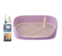 carotoe Baño para perros con marco reforzado, parte inferior antideslizante, fácil limpieza, inodoro para mascotas para espacios pequeños, bandeja de baño para perros