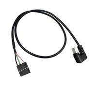 carotoe Cable adaptador de cabecera tipo C para placa base de escritorio, 50 cm, 9 pines, USB 2.0, cable de conexión de panel frontal con aislamiento de PVC