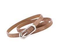 carotoe Cinturón de cintura delgado y versátil para mujer, correa de piel sintética ajustable, realzador de ropa diaria, esencial y ligero, cinturón de poliuretano para atuendos diarios, caqui, Talla