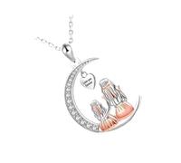 carotoe Collar con colgante de árbol de la vida, diseño simbólico de lunas y corazón, para madre, cumpleaños, Navidad, cadena ajustable para mujer, collar único de media luna, One Size, como se