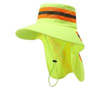 carotoe Cómodo sombrero de malla resistente al sol de ala ancha para trabajadores de saneamiento que garantiza la limpieza nocturna y el sombrero reflectante de alto riesgo para trabajadores de
