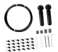 carotoe Cuerda de alambre de metal para cortina y 24 clips para colgar, sistemas seguros para colgar cuadros, diseño minimalista para sistemas de cortina de sala de estar