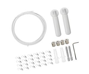 carotoe Cuerda de alambre de metal para cortina y 24 clips para colgar, sistemas seguros para colgar cuadros, diseño minimalista para sistemas de cortina de sala de estar