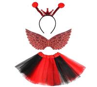 carotoe Diademas de ensueño Tutús alas de hadas fiesta de cumpleaños Halloween princesas cosplay suministros abejas disfraz mariquitas