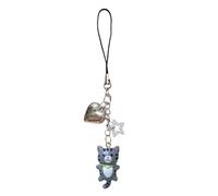 carotoe Dije multiusos hecho a mano con cuentas de gatos, correa para teléfono, accesorio elegante portátil para decoración de moda