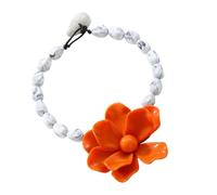 carotoe Elegante collar de cuentas llamativo de resina floral grande gargantilla de longitud ajustable para el cuello para citas