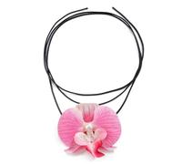 carotoe Hermosa cadena de cuello de flores, elegante collar de joyería floral con adornos de perlas, accesorio de moda, accesorio de cena y fiesta