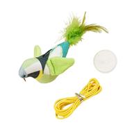 carotoe Juguete chirriante para gatos coloridos, con forma de pájaro, seguro, mejora el estado de ánimo, con plumas, mejora el estado de ánimo, gatito chirriante para gatos de interior