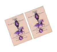 carotoe Llavero de amatista de caballo corriendo con dije de cristal, accesorio para coche, decoración del hogar, llavero de caballo de cristal de la suerte, 2 unidades, Talla única